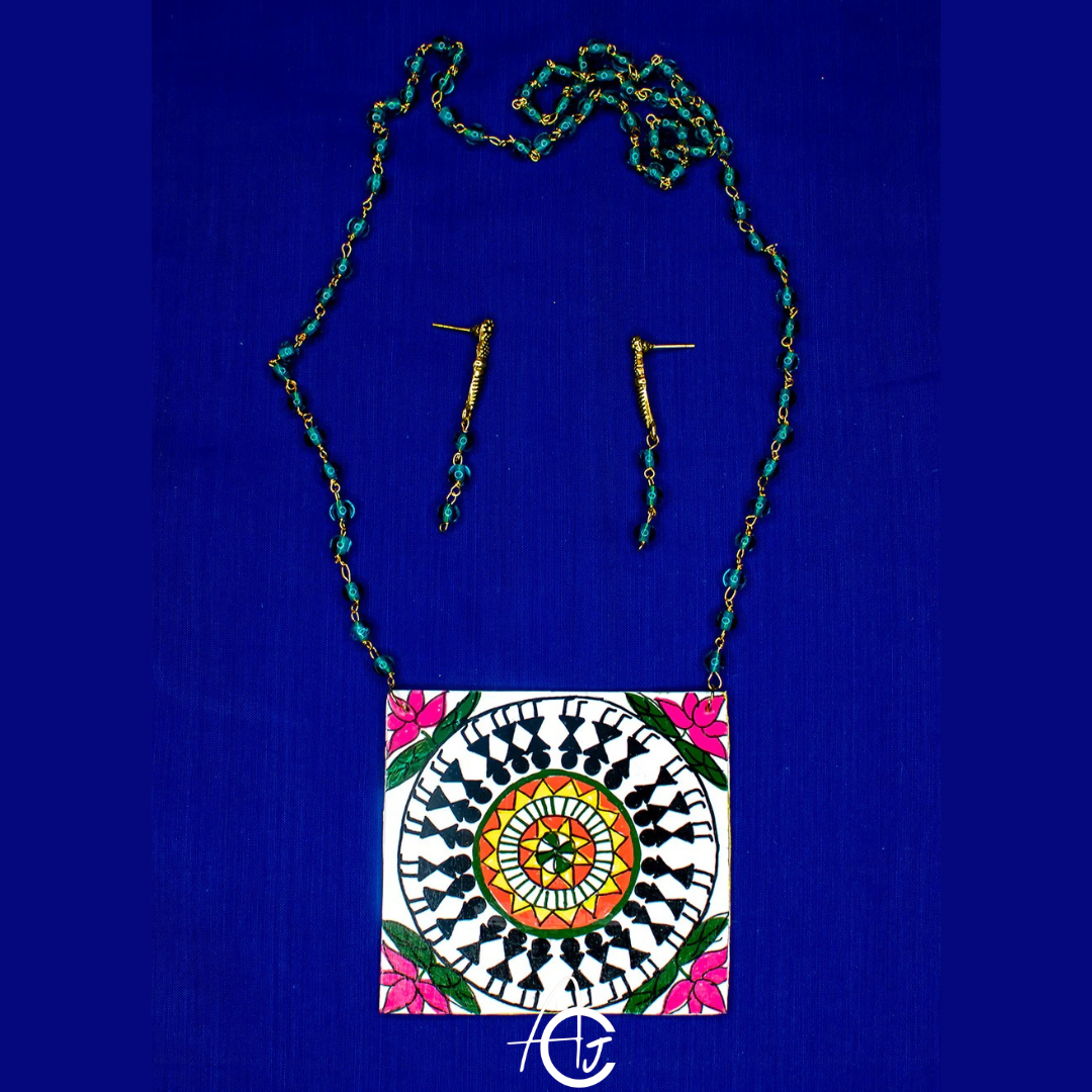 Statement Necklace Set, Handpainted : Handmade
