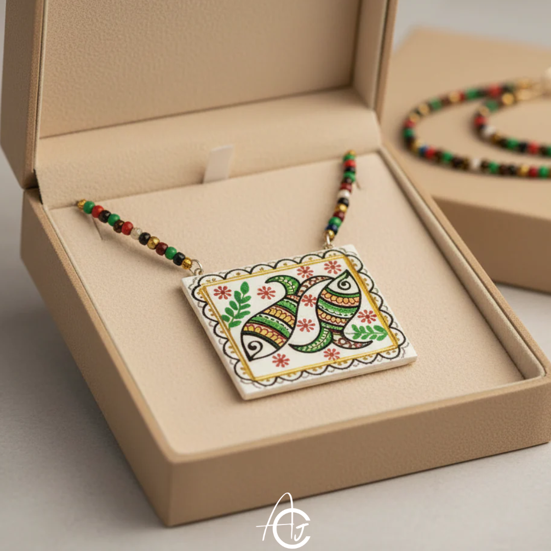 Statement Necklace, Handpainted : Handmade