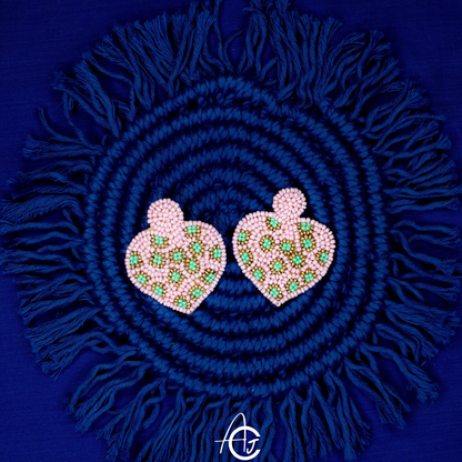 Beads Embroidered Earrings : Handmade