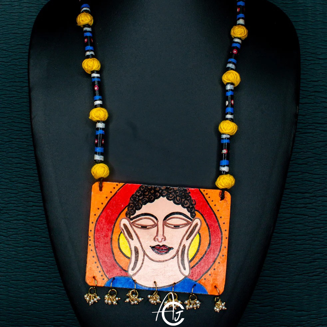 Statement Necklace, Handpainted : Handmade
