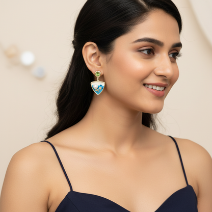 Daisy Studs Blue Earring