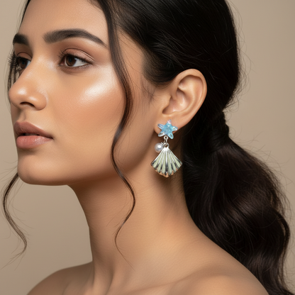 Pearl And Shell Earrings