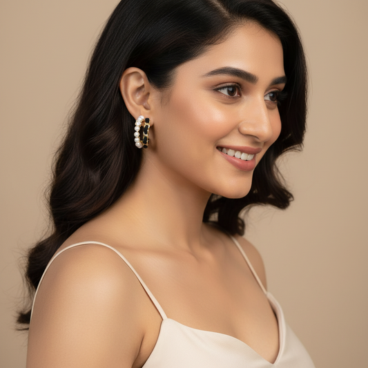 Pretty Pearl Hoop Earrings