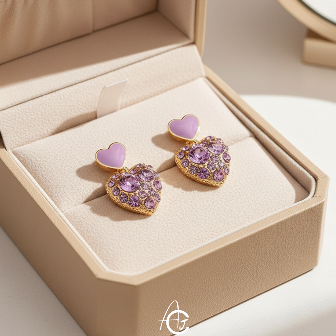 Bling Statement Heart Earrings