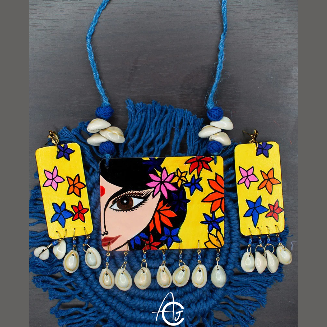 Statement Necklace Set, Handpainted  : Handmade