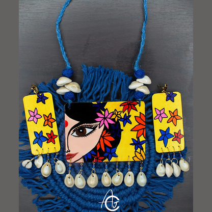 Statement Necklace Set, Handpainted  : Handmade