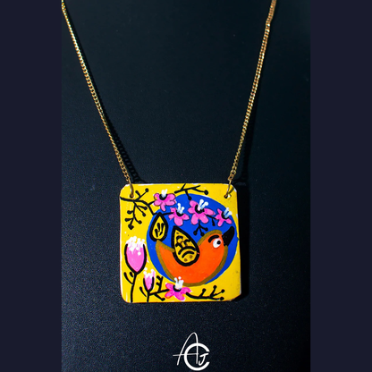 Statement  Necklace, Handpainted : Handmade
