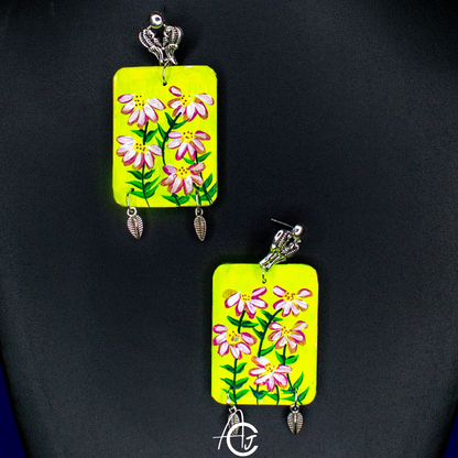 Statement Earrings, Handpainted : Handmade