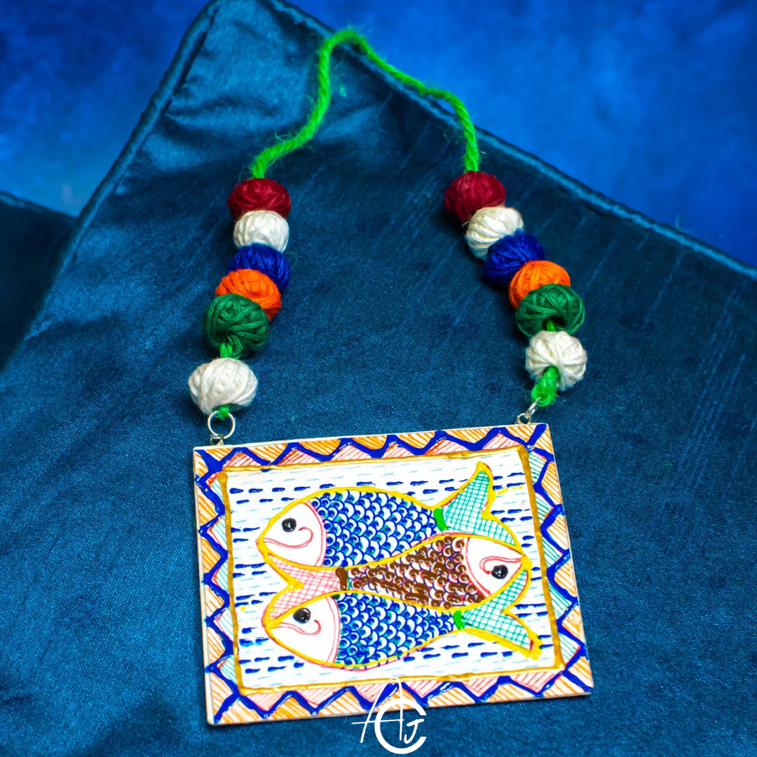 Statement Necklace, Handpainted : Handmade