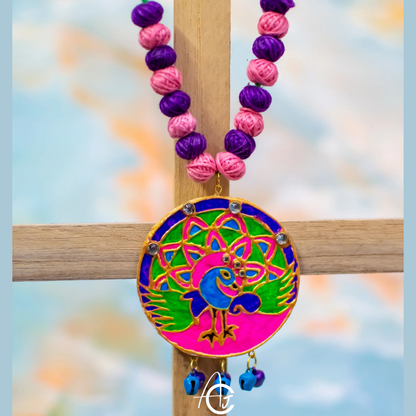 Statement Necklace, Handpainted : Handmade