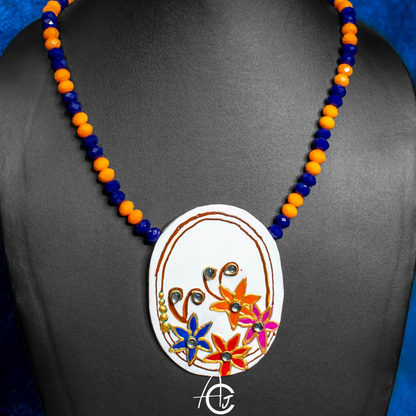 Statement Necklace, Handpainted : Handmade