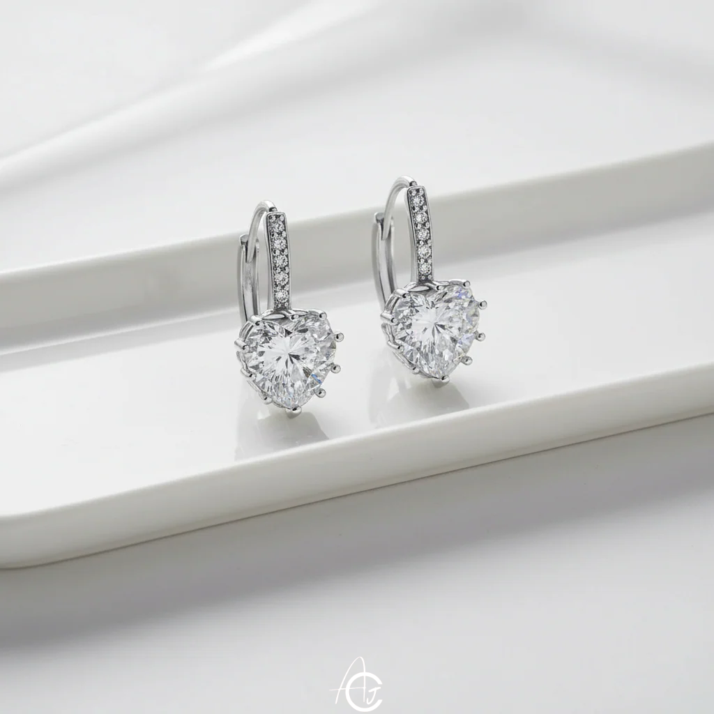 Crystal Drop Hoop Earrings