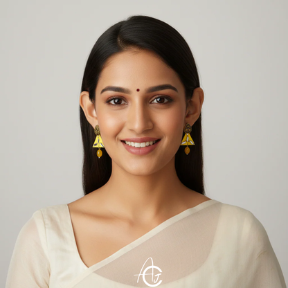 Statement Earrings, Handpainted : Handmade