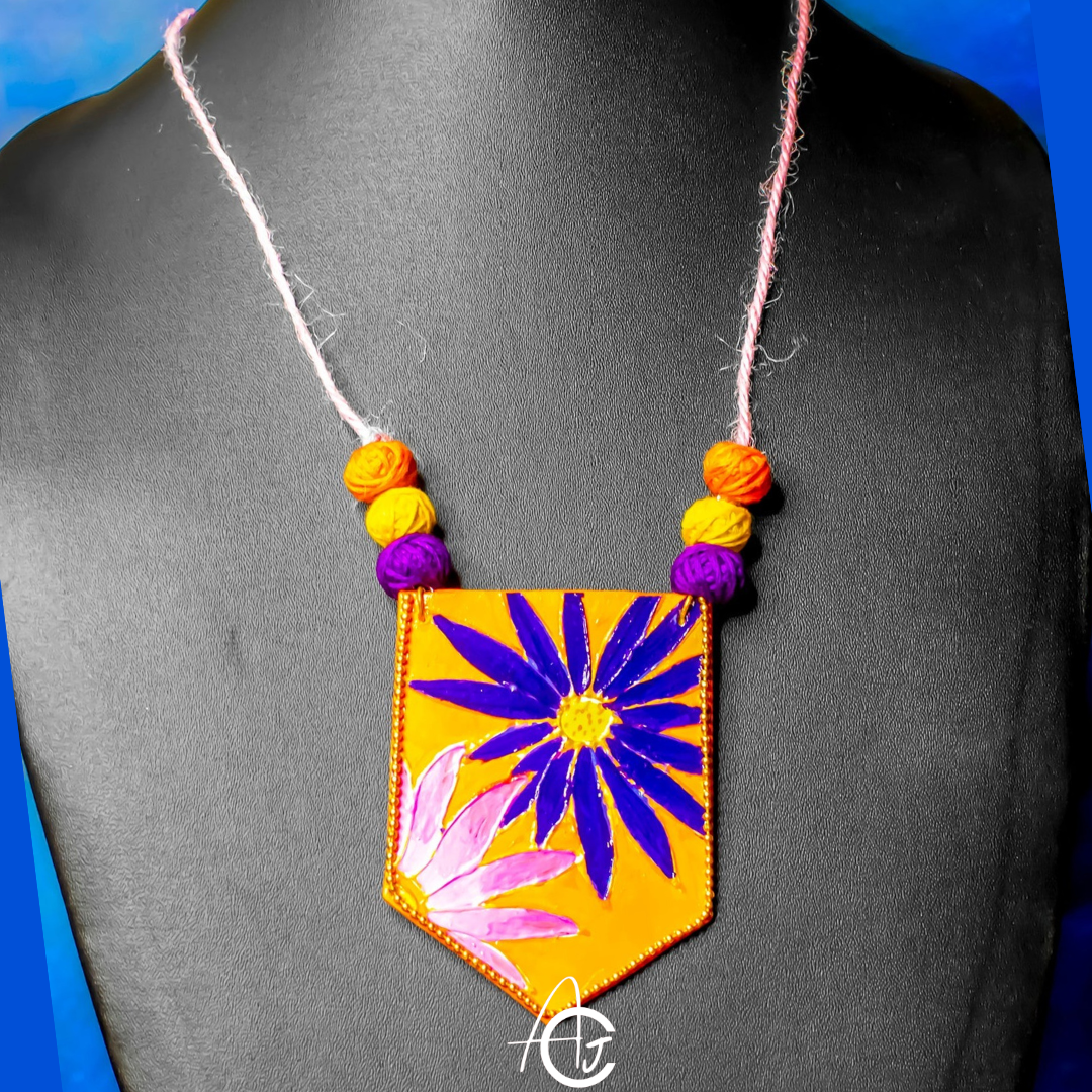 Statement Necklace, Handpainted : Handmade