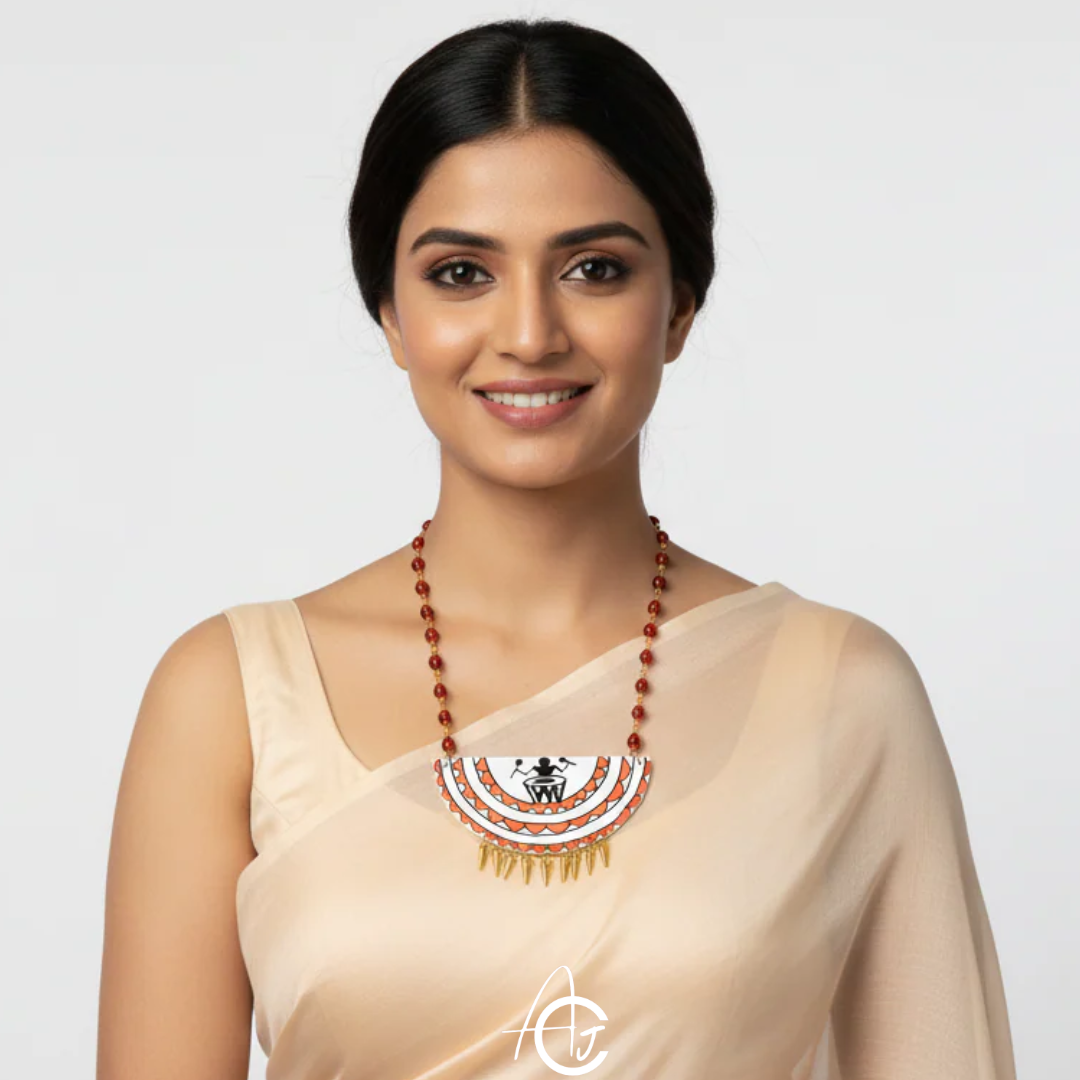 Statement Necklace, Handpainted : Handmade