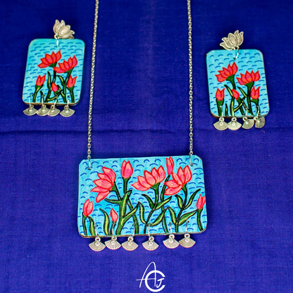 Statement Necklace Set, Handpainted : Handmade