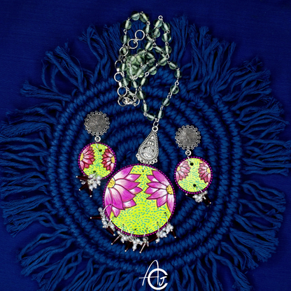 Statement Necklace Set, Handpainted : Handmade