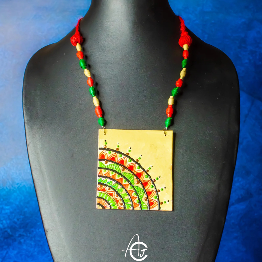 Statement Necklace, Handpainted : Handmade