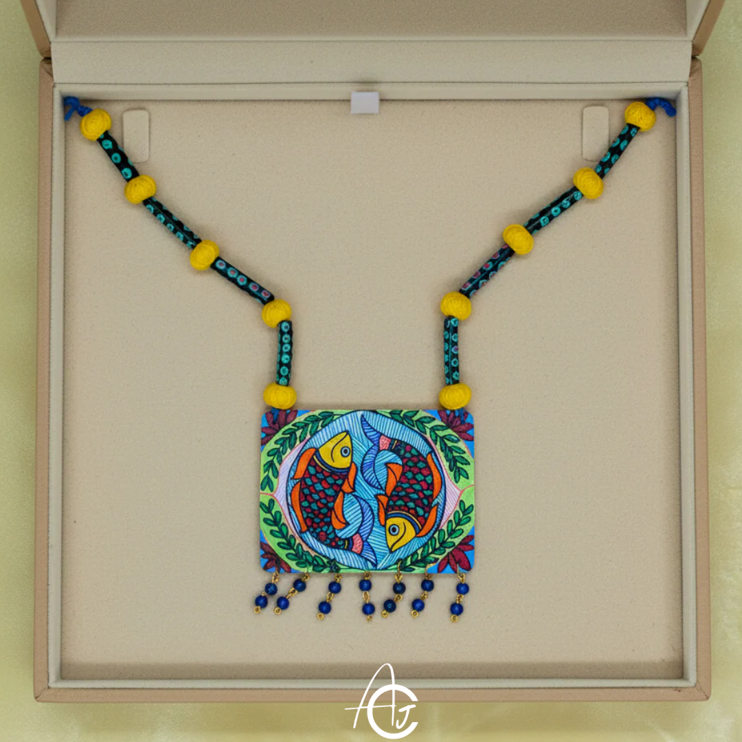 Statement Necklace, Handpainted : Handmade