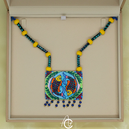 Statement Necklace, Handpainted : Handmade