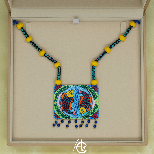 Statement Necklace, Handpainted : Handmade
