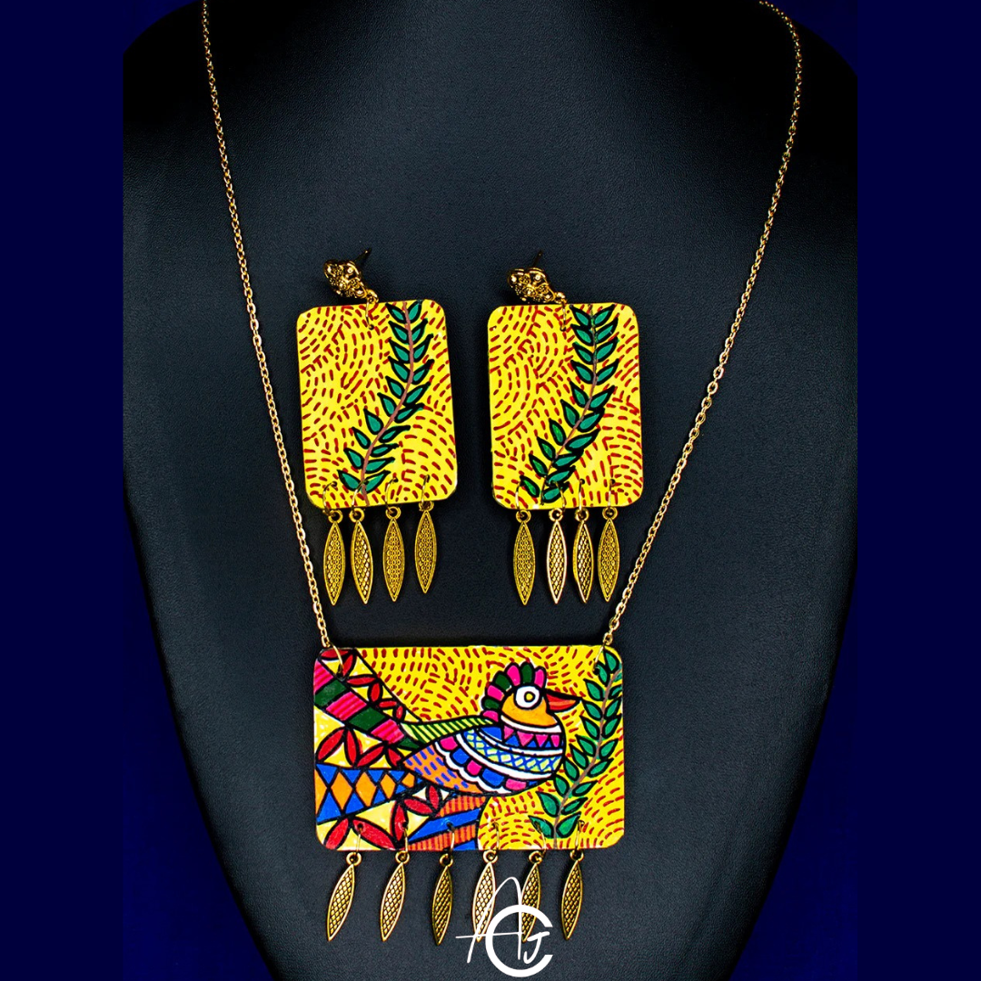 Statement Necklace Set, Handpainted : Handmade