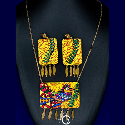 Statement Necklace Set, Handpainted : Handmade