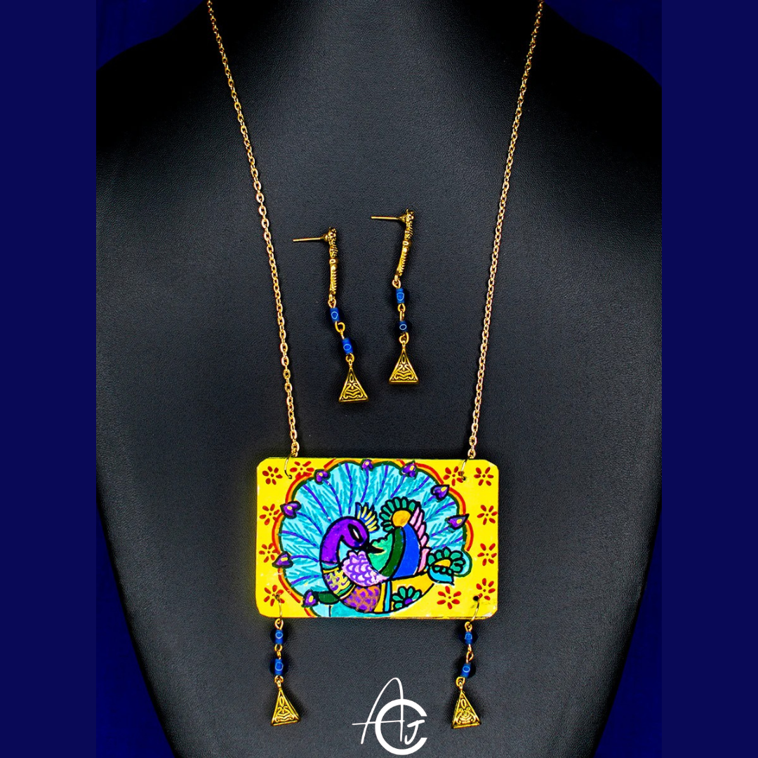 Statement Necklace Set, Handpainted : Handmade