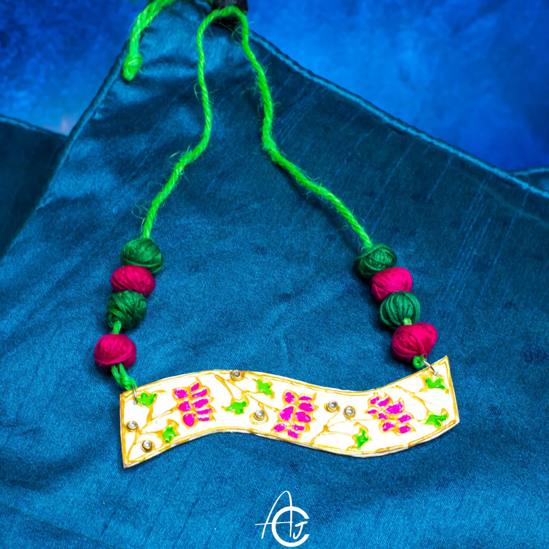 Statement  Necklace, Handpainted : Handmade