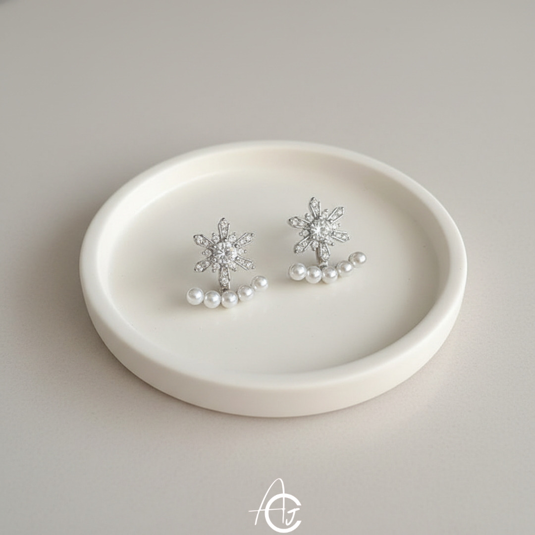 Flower Bling Drop Earrings