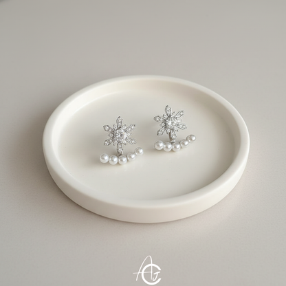 Flower Bling Drop Earrings