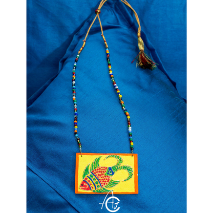 Statement necklace set, Handpainted : Handmade