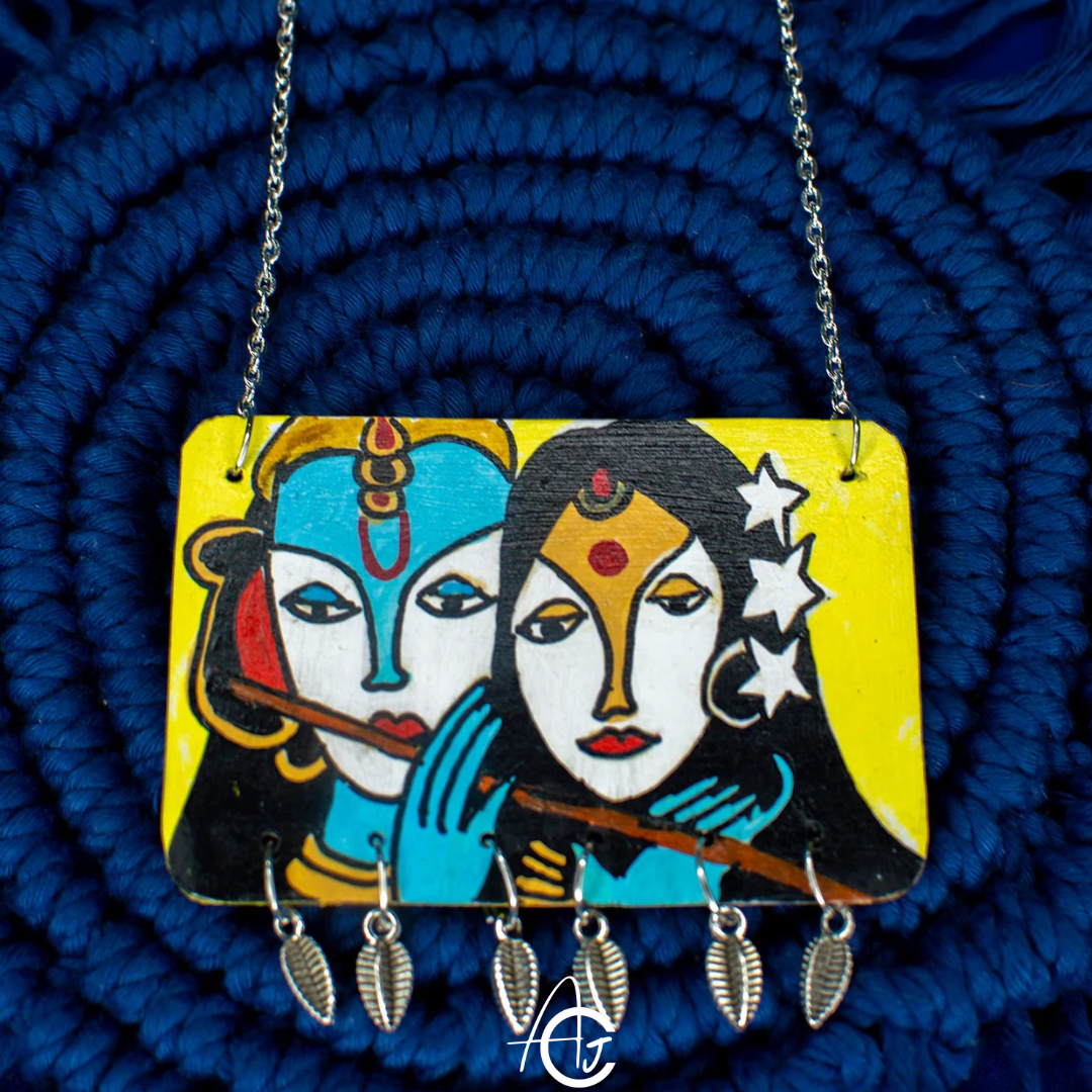 Statement Necklace, Handpainted : Handmade