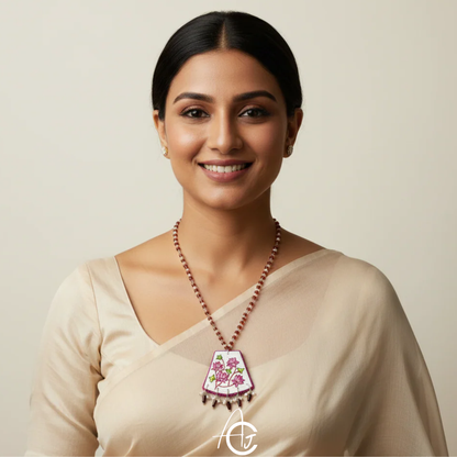 Statement Necklace, Handpainted : Handmade