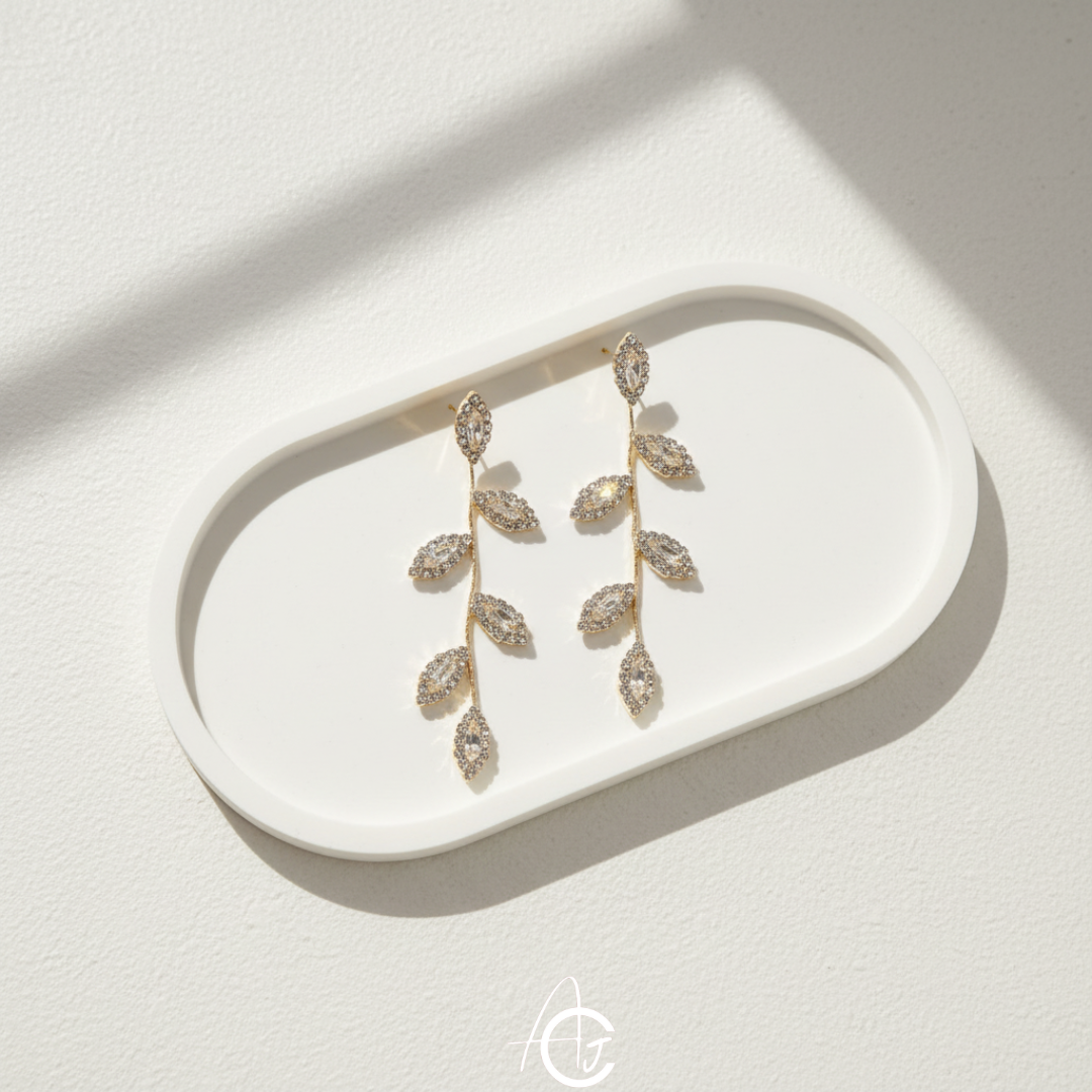 Leaves Long Chain Earrings