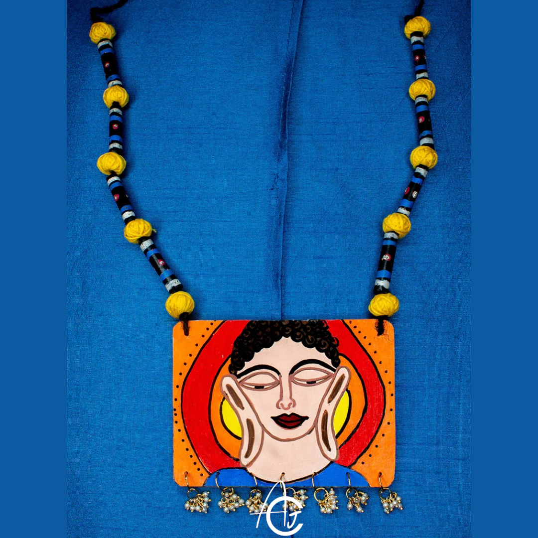 Statement Necklace, Handpainted : Handmade