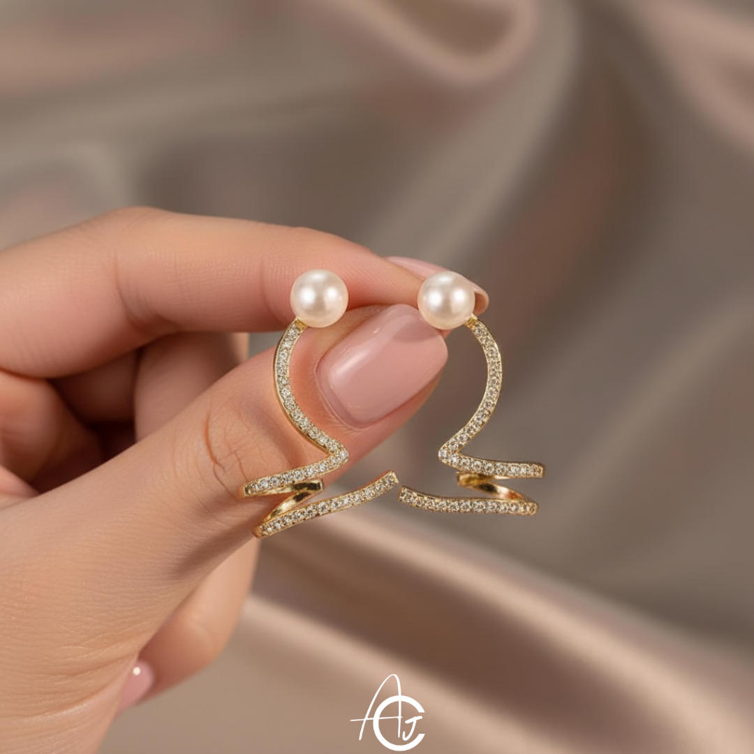 Bling Pearl Earcuffs