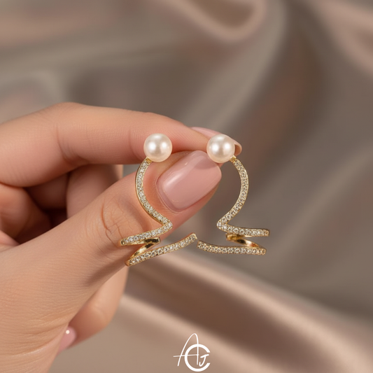 Bling Pearl Earcuffs