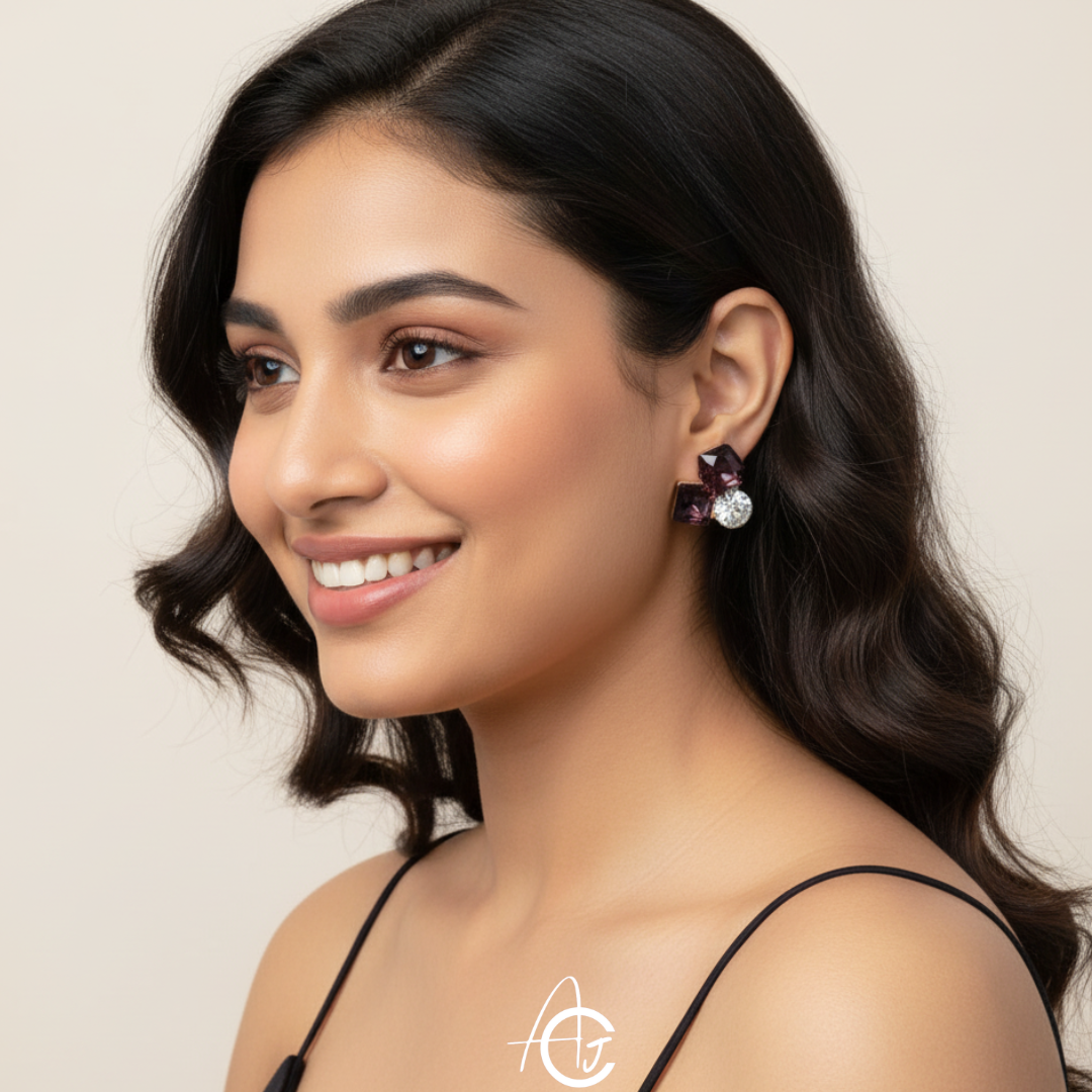 Bling Prism Brown Earrings