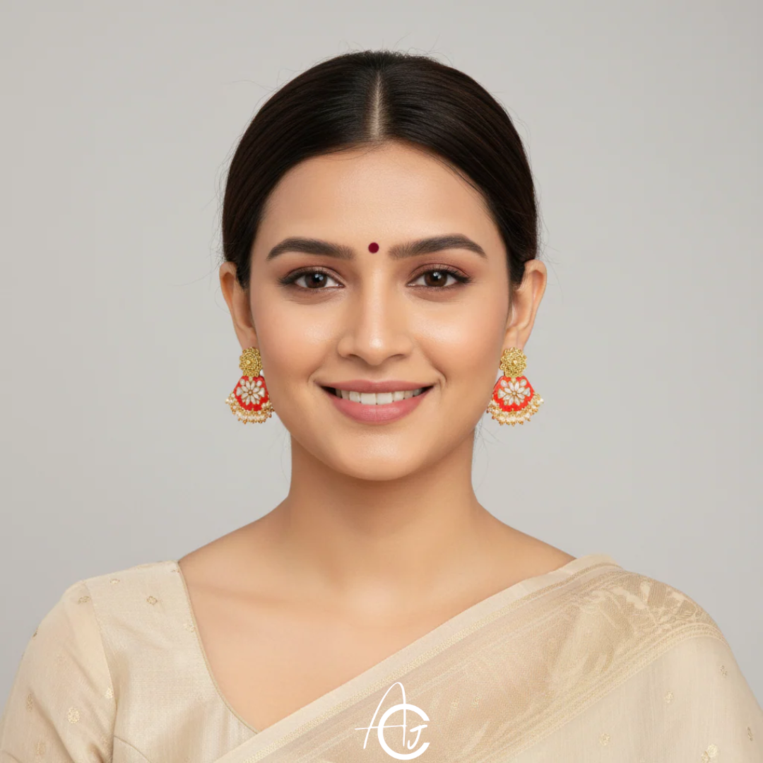 Statement Earrings, Handpainted : Handmade
