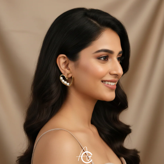 Pearl Heart Earrings