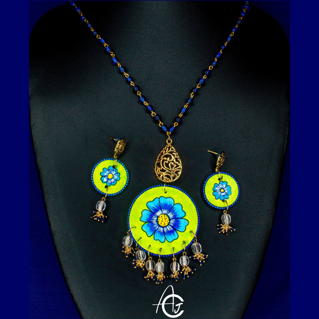 Statement Necklace Set, Handpainted : Handmade