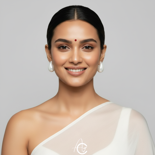 Tear Drop Rainbow Earrings White