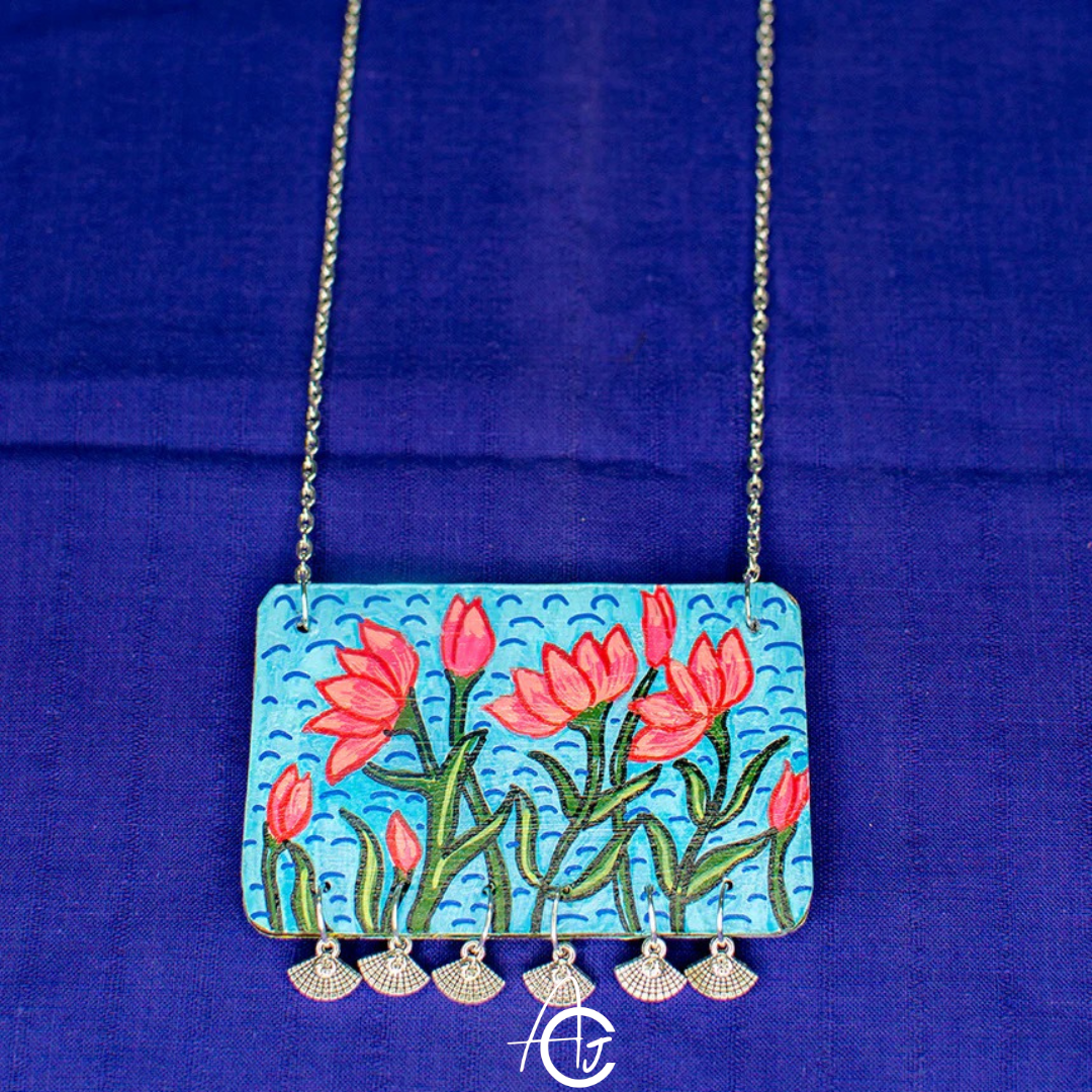 Statement Necklace, Handpainted : Handmade