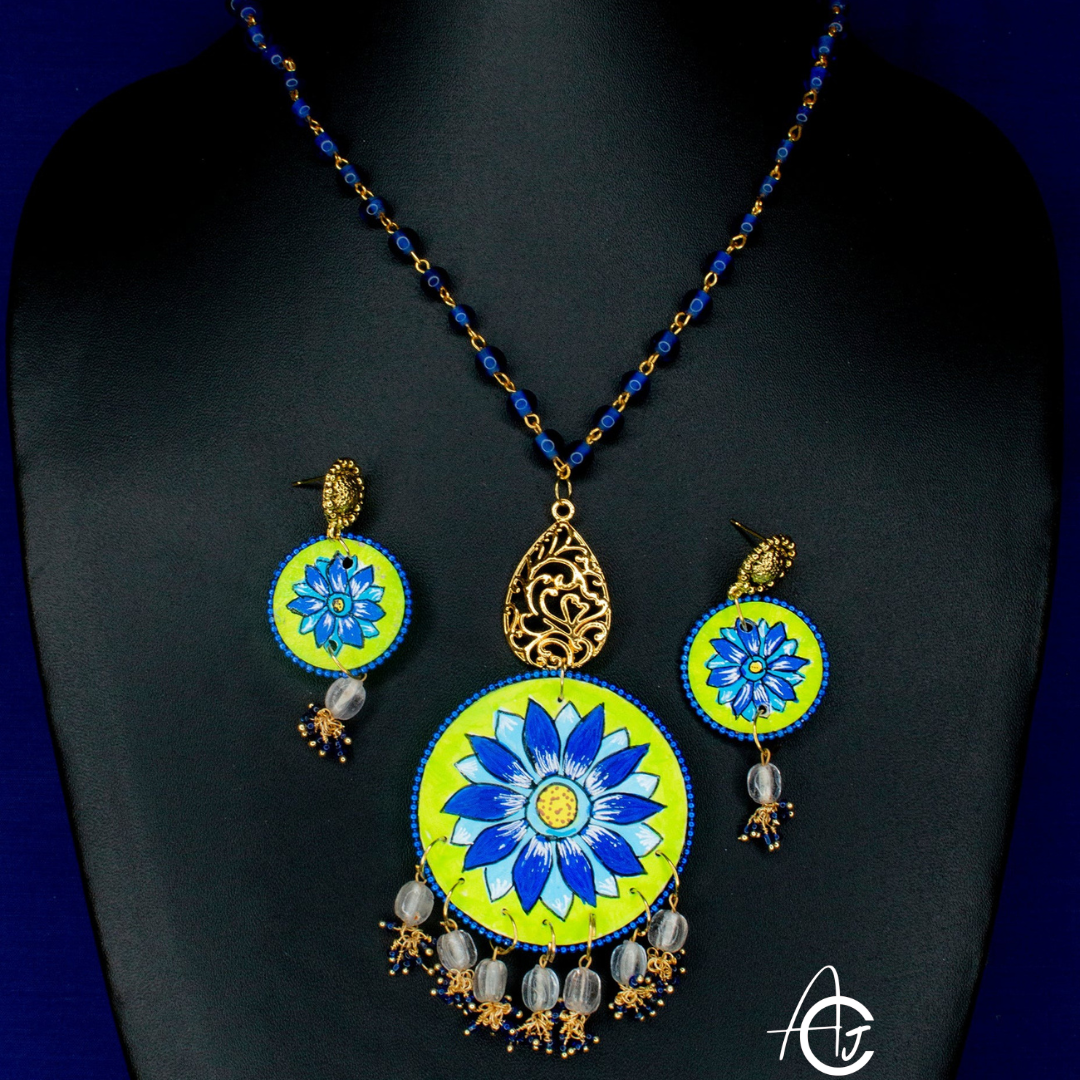 Statement Necklace Set, Handpainted : Handmade