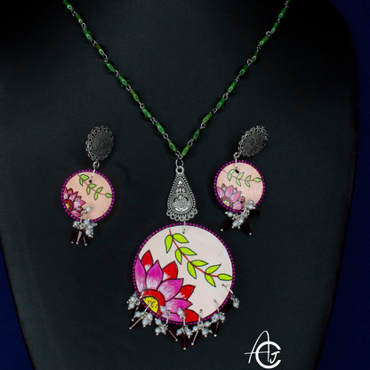 Statement Necklace Set, Handpainted : Handmade