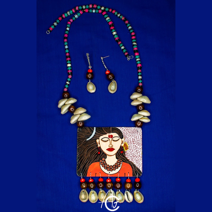 Statement Necklace set, Handpainted : Handmade