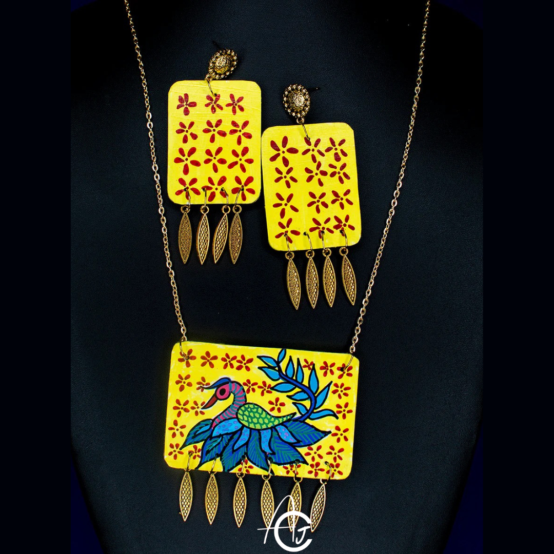 Statement Necklace Set, Handpainted : Handmade