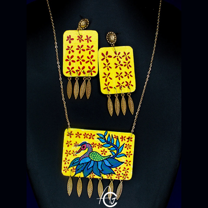 Statement Necklace Set, Handpainted : Handmade