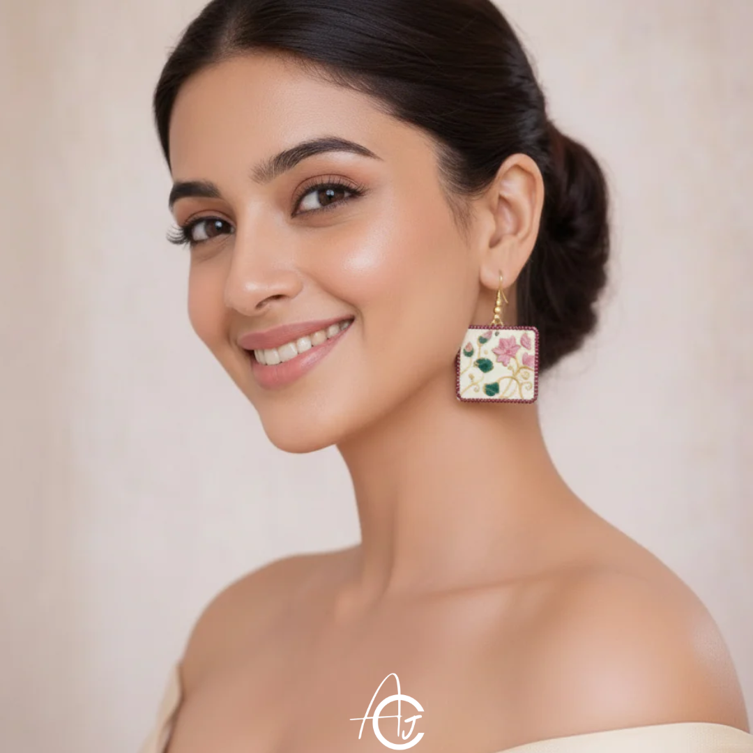 Statement Earrings, Handpainted : Handmade